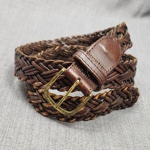 Ribco USA Vintage Brown Leather Braided Belt. Size 36.